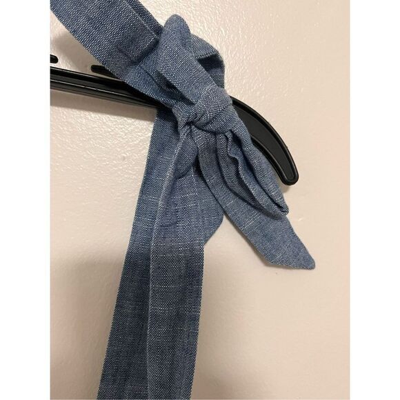 J. Crew Chambray Beaded Tie Shoulder Tank Top sz 12 EUC - Picture 4 of 7